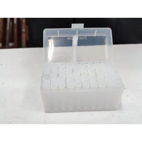 Caja plástico con 50 tubos para pólvora 50 grains - Armeria
