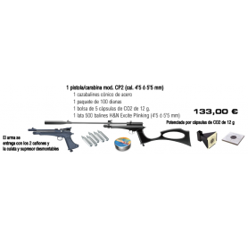 PACK Pistola - Carabina CP2 + Cazabalines + Dianas + Bombonas