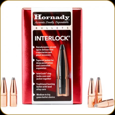 Puntas HORNADY Cal. 6.5mm INTERLOCK - 160 gr RN - Armeria EGARA
