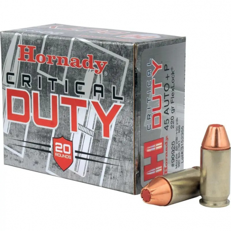 Munición HORNADY CRITICAL DUTY Cal. 45 AUTO +P - FLEXLOCK - 220