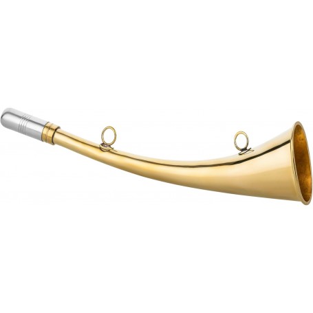 Cuerno corneta de caza de latón pulido, dorado (25 cm) -