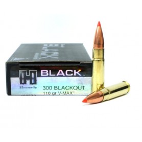 Munición HORNADY BLACK Cal. 300 BLACKOUT - 110 gr V-MAX -