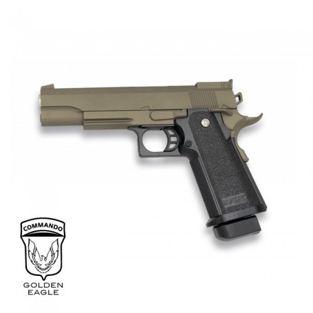 Pistola Golden Eagle Hi-Capa 5.1 TAN corredera metálica - 6 mm